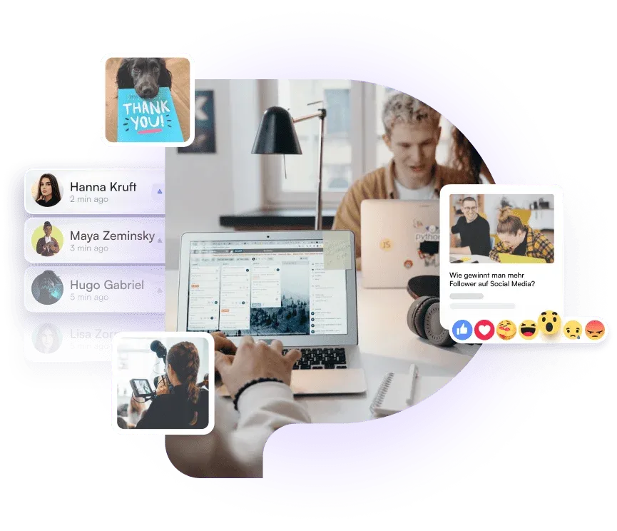 Das #TeamPlusPublish bei der Arbeit, vernetzt über Video-Calls